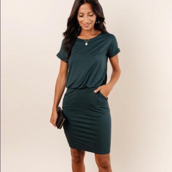 Audrey Dress T-shirt top Bodycon skirt in Red - Picture 6 of 6